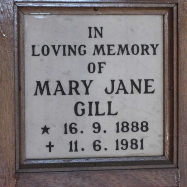 GILL Mary Jane 1888-1981