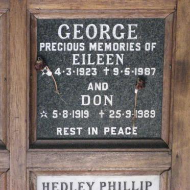 GEORGE Don 1919-1989 &amp; Eileen 1923-1987
