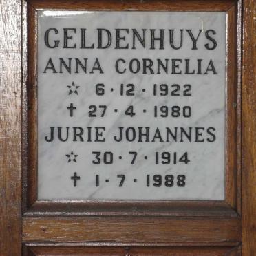 GELDENHUYS Jurie Johannes 1914-1988 &amp; Anna Cornelia 1922-1980
