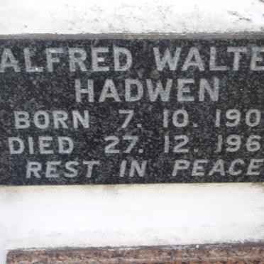 HADWEN Alfred Walter 1907-1962