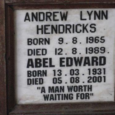 HENDRICKS Abel Edward 1931-2001 :: HENDRICKS Andrew Lynn 1965-1989