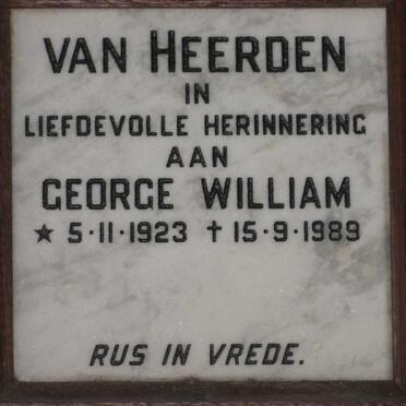 HEERDEN George William, van 1923-1989