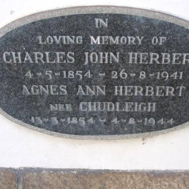 HERBERT Charles John 1854-1941 &amp; Agnes Ann CHUDLEIGH 1854-1944