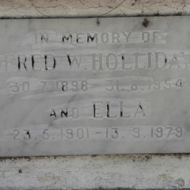HOLLIDAY Fred W. 1898-1954 &amp; Ella 1901-1979