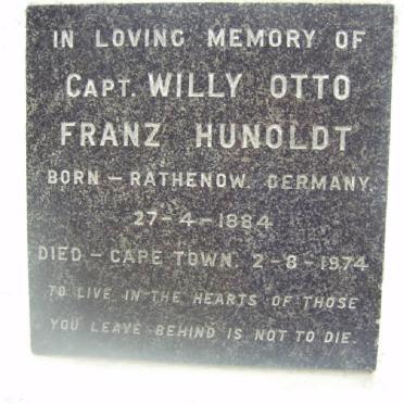 HUNOLDT Willy Otto Franz 1884-1974