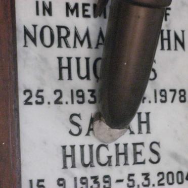 HUGHES Norman John 193?-1978 &amp; Sarah 1939-2004