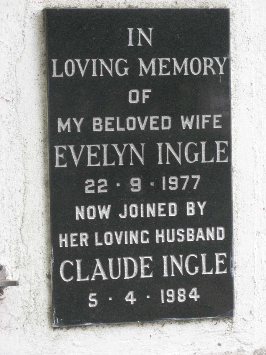 INGLE Claude -1984 &amp; Evelyn -1977