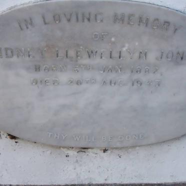 JONES Sidney Llewellyn 1882-1943