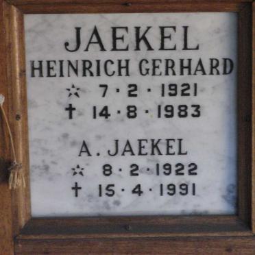 JAEKEL Heinrich Gerhard 1921-1983 &amp; A. 1922-1991