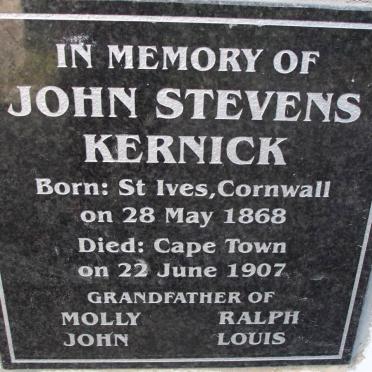 KERNICK John Stevens 1868-1907