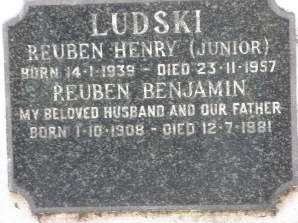 LUDSKI Reuben Benjamin 1908-1981 :: LUDSKI Reuben Henry 1939-1957