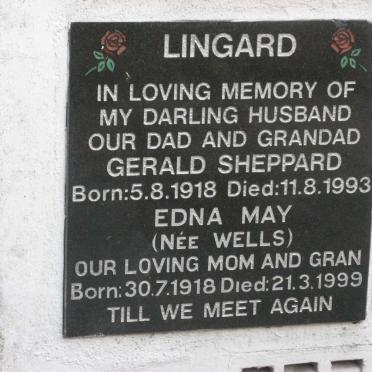 LINGARD Gerald Sheppard 1918-1993 &amp; Edna May WELLS 1918-1999