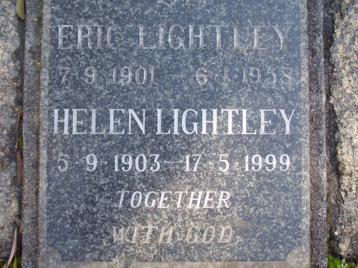 LIGHTLEY Eric 1901-1958 &amp; Helen 1903-1999