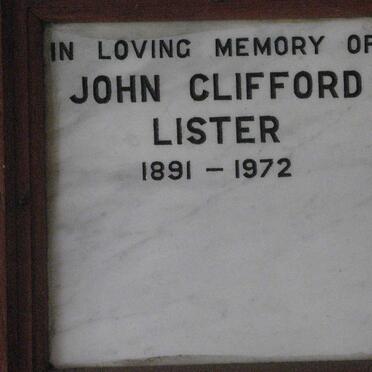 LISTER John Clifford 1891-1972