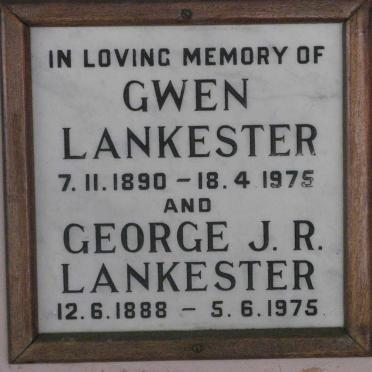 LANKESTER George J.R. 1888-1975 &amp; Gwen 1890-1975