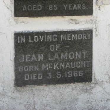 LAMONT Jean nee McKNAUGHT -1966