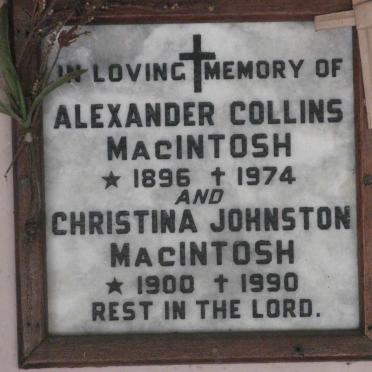 MacINTOSH Alexander Collins 1896-1974 &amp; Christina Johnston 1900-1990