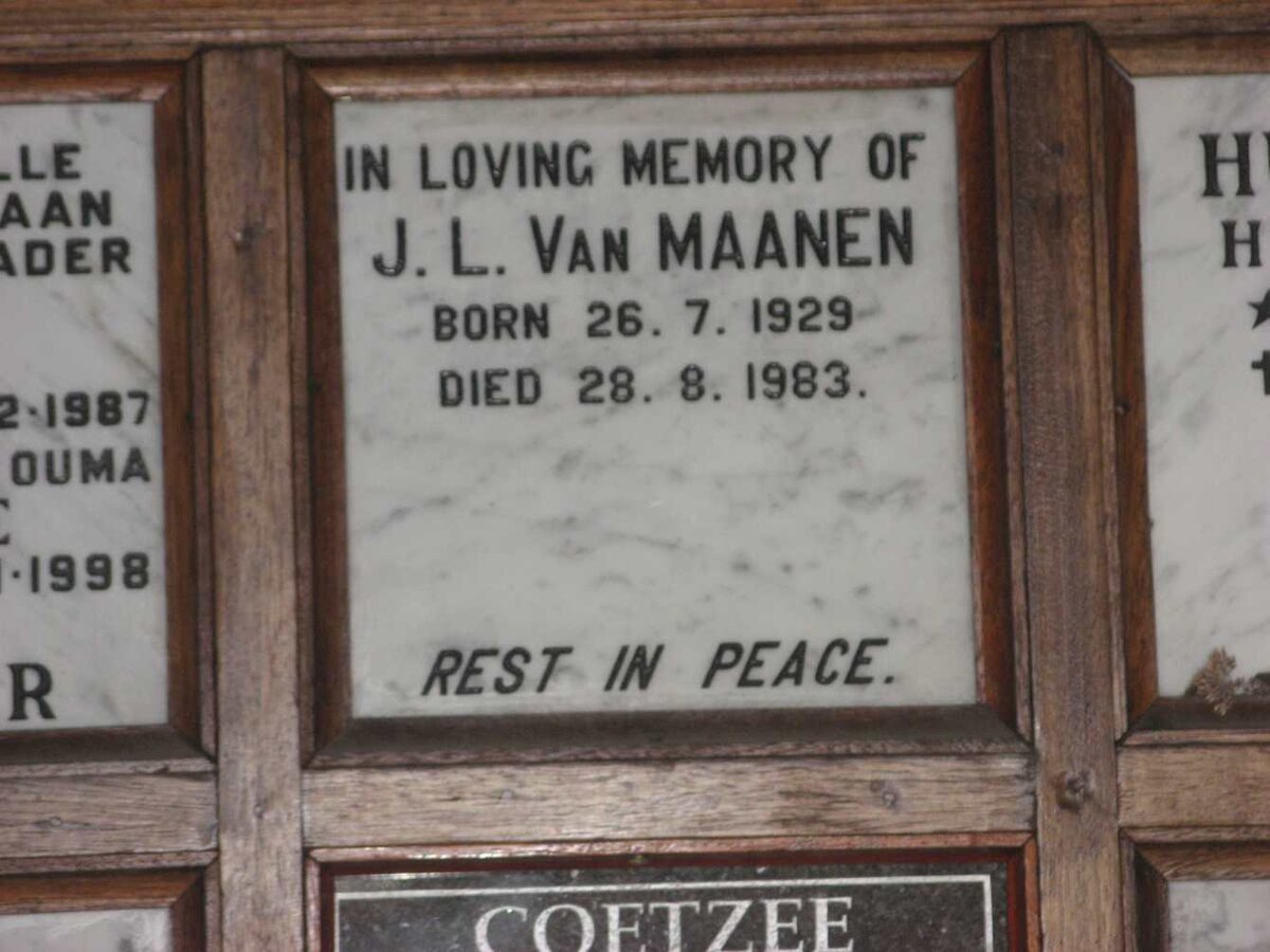 MAANEN J.L., van 1929-1983