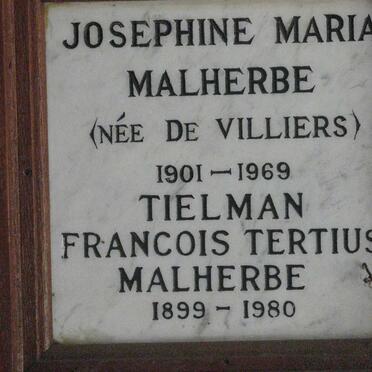 MALHERBE Tielman Francois Tertius 1899-1980 &amp; Josephine Maria DE VILLIERS 1901-1969