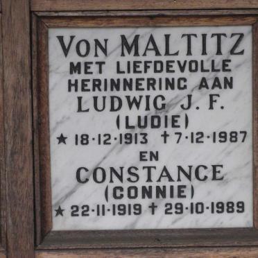 MALTITZ Ludwig J.F., von 1913-1987 &amp; Constance 1919-1989