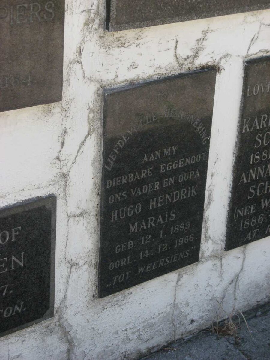 MARAIS Hugo Hendrik 1899-1966