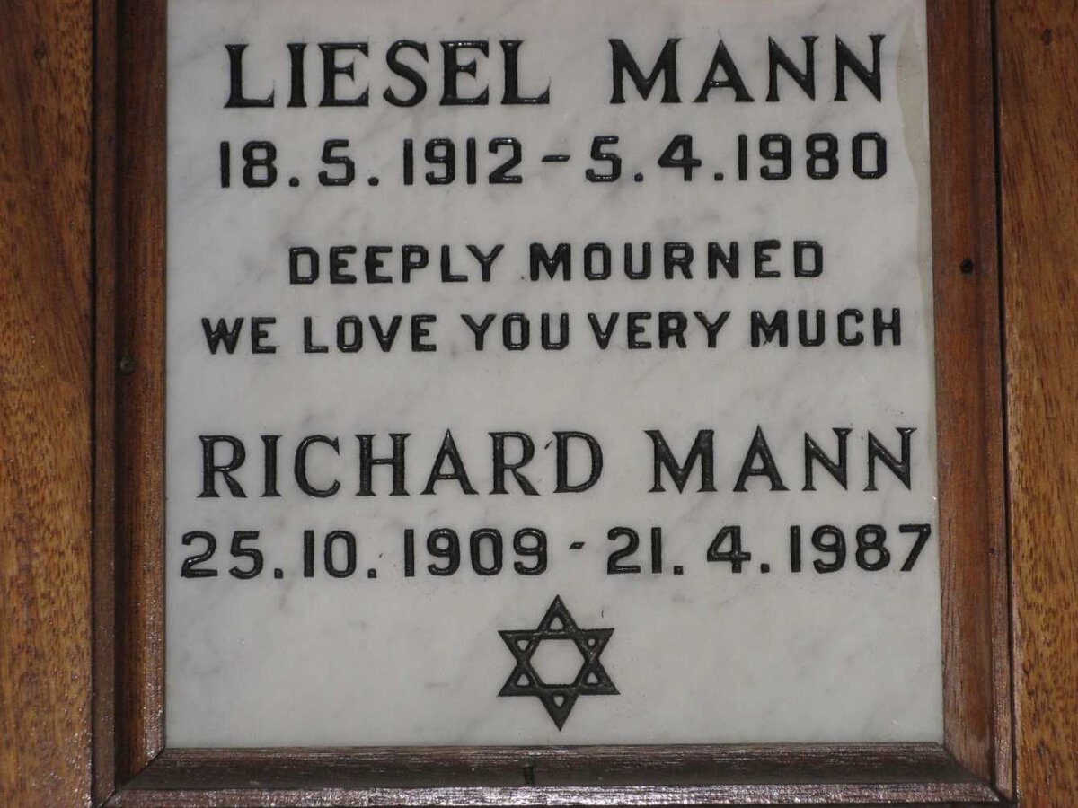 MANN Richard 1909-1987 &amp; Liesel 1912-1980