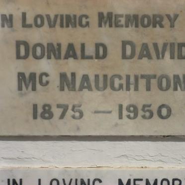 McNAUGHTON Donald David 1875-1950