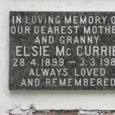 McCURRIE Elsie 1899-1988