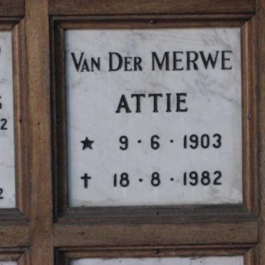 MERWE Attie, van der 1903-1982