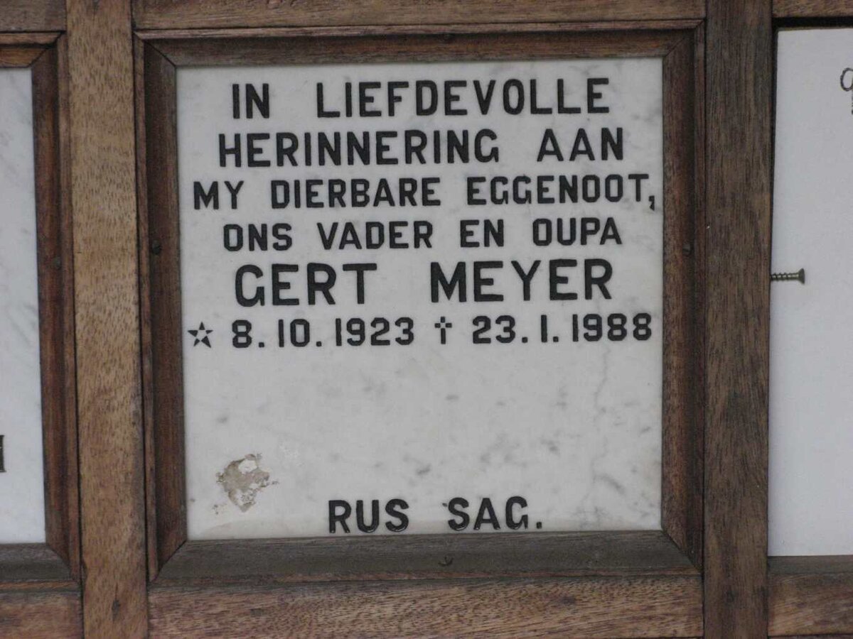 MEYER Gert 1923-1988