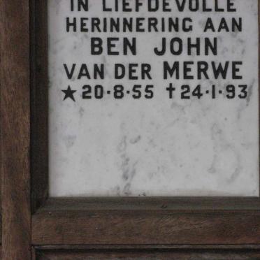 MERWE Ben John, van der 1955-1993