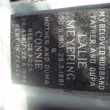 MEYERING Lalie 1913-1981 &amp; Connie DE KOCK 1917-1998