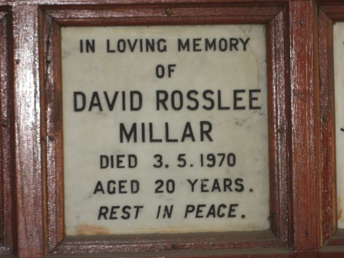 MILLAR David Rosslee -1970
