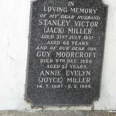 MILLER Stanley Victor -1957 &amp; Annie Evelyn -1897-1986 :: MILLER Guy Moorcroft -1928