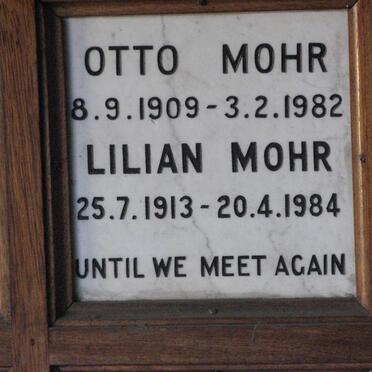 MOHR Otto 1909-1982 &amp; Lilian 1913-1984