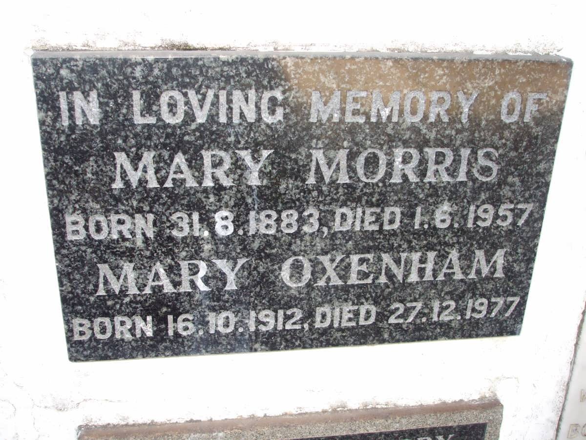MORRIS Mary 1883-1957 :: OXENHAM Mary 1912-1977