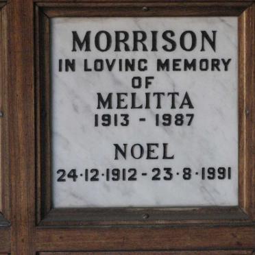 MORRISON Noel 1912-1991 &amp; Melitta 1913-1987