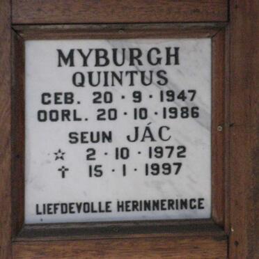 MYBURGH Quintus 1947-1986 :: MYBURGH Jac 1972-1997