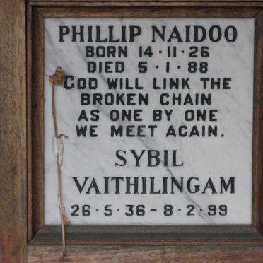 NAIDOO Phillip 1926-1988 :: VAITHILINGAM Sybil 1936-1999