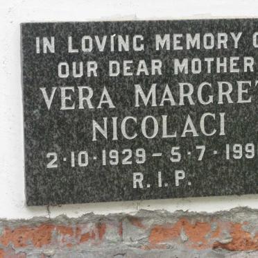 NICOLACI Vera Margret 1929-1990