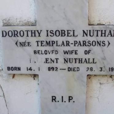NUTHALL Dorothy Isobel nee TEMPLAR-PARSONS 1892-1971