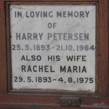 PETERSEN Harry 1893-1964 &amp; Rachel Maria 1893-1975