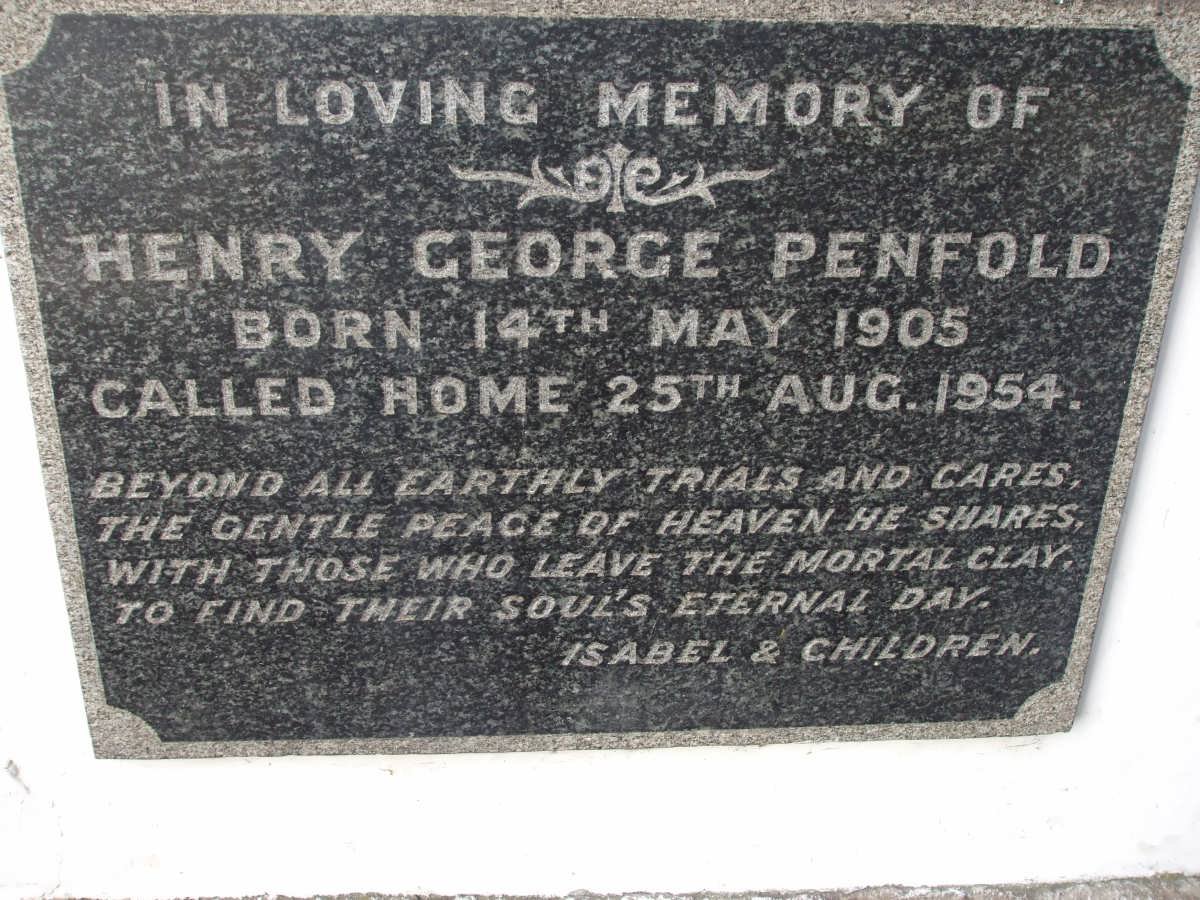 PENFOLD Henry George 1905-1954