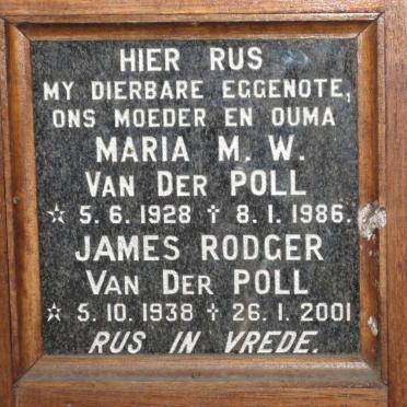 POLL James Rodger, van der 1938-2001 &amp; Maria M.W. 1928-1986