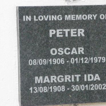PETER Oscar 1906-1979 &amp; Margrit Ida 1908-2002