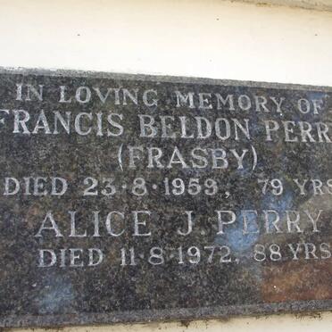 PERRY Francis Beldon -1959 &amp; Alice J. -1972