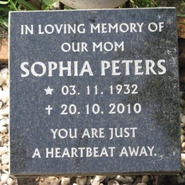 PETERS Sophia 1932-2010
