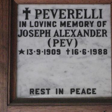 PEVERELLI Joseph Alexander 1909-1988