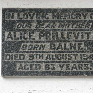 PRILLEVITZ Alice nee BALNE -1943