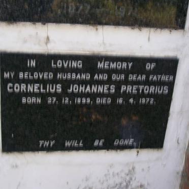 PRETORIUS Cornelius Johannes 1899-1972
